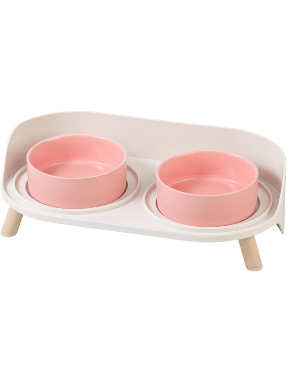 Elevated Cat Food & Water Bowl Set - Non-Slip Ceramic Dishes with Splash Guard